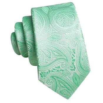 Μεταξωτή γραβάτα για παιδιά Mint Green Paisley Luxury Designer Handky Παιδική Γραβάτα 120cm Μακρύ 6cm Φαρδύ Fashion Party Dropship Hi-Tie