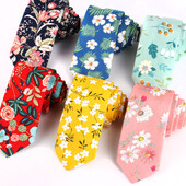 Új virágos nyakkendők férfiaknak nyomtatott pamut nyakkendő férfi nyakkendő 6 cm vékony nyakkendő vékony nyakkendő esküvőre