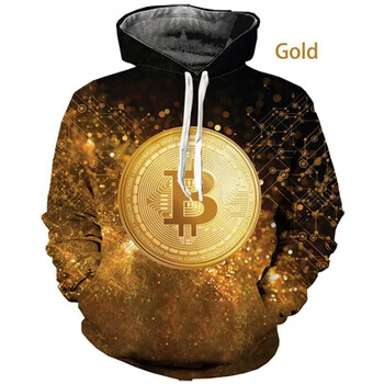 Най-новата мода за 2023 г. с 3D печат BTC Coin Hoodie Мъже Жени Момче Момиче Деца Дете Пуловер с дълги ръкави Пуловер с голям размер Горна част