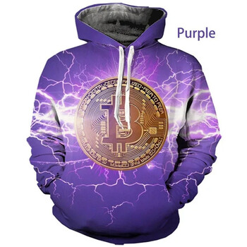 Най-новата мода за 2023 г. с 3D печат BTC Coin Hoodie Мъже Жени Момче Момиче Деца Дете Пуловер с дълги ръкави Пуловер с голям размер Горна част