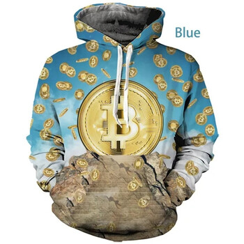 Най-новата мода за 2023 г. с 3D печат BTC Coin Hoodie Мъже Жени Момче Момиче Деца Дете Пуловер с дълги ръкави Пуловер с голям размер Горна част