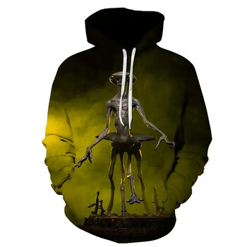 Забавни графични суичъри с глава на сирена Harajuku Fashion Game 3D Print Hoodies For Men Clothes Horror Girl Анцуг Boy Hoody Tops