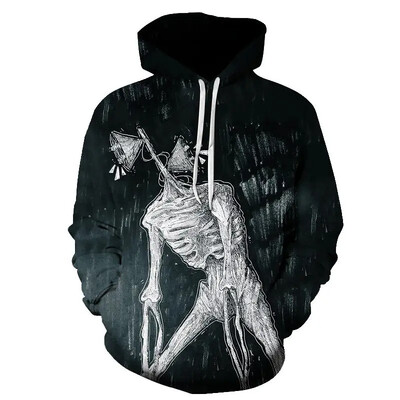 Smieklīgi Sirēnas Galvas Grafiski Džemperi Harajuku Fashion Game 3D Print Hoodies Vīriešiem Apģērbi Šausmu Meitenes Treniņtērps Zēnu Topi ar kapuci