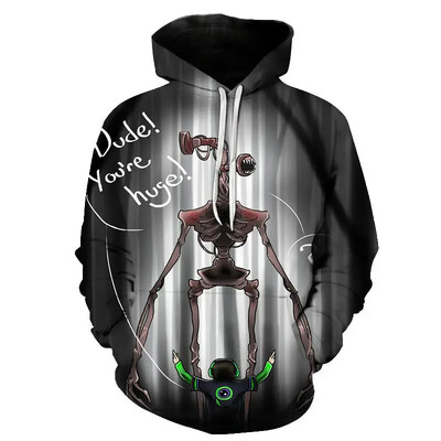 Smieklīgi Sirēnas Galvas Grafiski Džemperi Harajuku Fashion Game 3D Print Hoodies Vīriešiem Apģērbi Šausmu Meitenes Treniņtērps Zēnu Topi ar kapuci