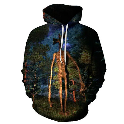 Smieklīgi Sirēnas Galvas Grafiski Džemperi Harajuku Fashion Game 3D Print Hoodies Vīriešiem Apģērbi Šausmu Meitenes Treniņtērps Zēnu Topi ar kapuci