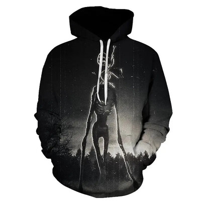 Smieklīgi Sirēnas Galvas Grafiski Džemperi Harajuku Fashion Game 3D Print Hoodies Vīriešiem Apģērbi Šausmu Meitenes Treniņtērps Zēnu Topi ar kapuci