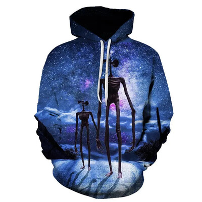 Smieklīgi Sirēnas Galvas Grafiski Džemperi Harajuku Fashion Game 3D Print Hoodies Vīriešiem Apģērbi Šausmu Meitenes Treniņtērps Zēnu Topi ar kapuci