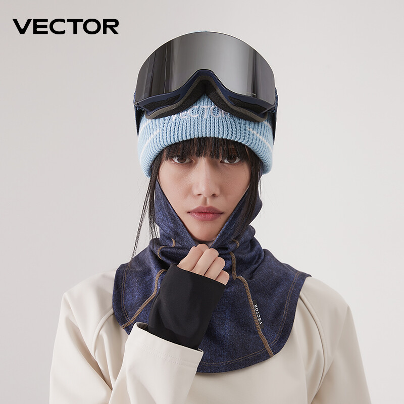 VECTOR Priedušná vonkajšia lyžiarska/snowboardová/motocyklová zimná ohrievacia športová polomaska na tvár, trojuholníková šatka, lyžiarska maska