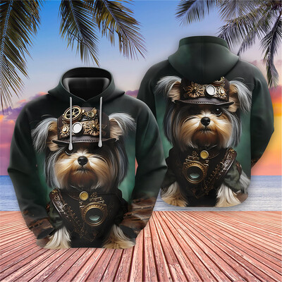 Vintage jenots Grafiski sporta krekli Steampunk Hasky Hoodies Vīriešiem Apģērbi Žirafe Dzīvnieks Treniņtērps Hip Hop Pet Hoody Y2k Topi