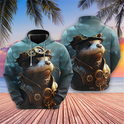 Vintage jenots Grafiski sporta krekli Steampunk Hasky Hoodies Vīriešiem Apģērbi Žirafe Dzīvnieks Treniņtērps Hip Hop Pet Hoody Y2k Topi