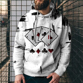 Fashion Playing Printing Universal Dalian Autumn Cool Street and Spring Super Pattern Men 3D Poker Cards Magician Hoodie