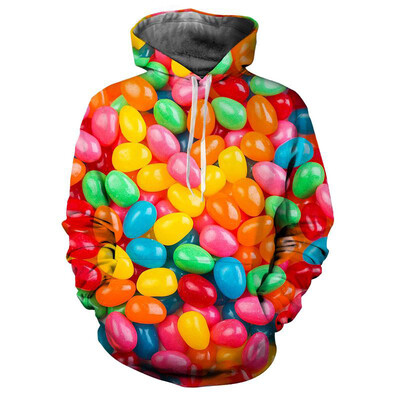 Jauns Candy Snack Sugar 3D Print Hoodies Vīriešu Sievietēm Rudens Ikdienišķs džemperis ar garām piedurknēm ar kapuci Ielu apģērbi Puloveri Bērnu apģērbi