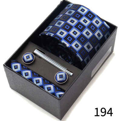 Meeste lipsude kinkekarp kaelasidemetega Taskurätikud Mansetinööbid Lipsuklambrid 6-osalised komplektid Grupiäri Pulmafestival Ametlikud lipsud