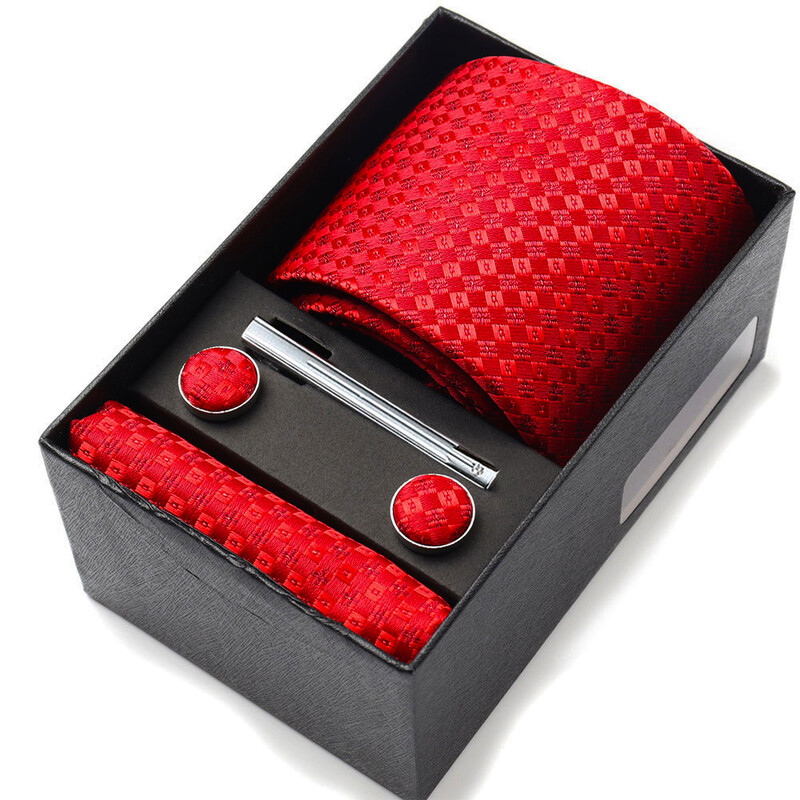 Meeste lipsude kinkekarp kaelasidemetega Taskurätikud Mansetinööbid Lipsuklambrid 6-osalised komplektid Grupiäri Pulmafestival Ametlikud lipsud