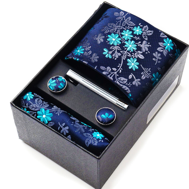 Meeste lipsude kinkekarp kaelasidemetega Taskurätikud Mansetinööbid Lipsuklambrid 6-osalised komplektid Grupiäri Pulmafestival Ametlikud lipsud