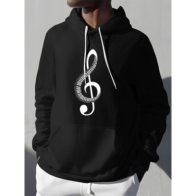 Μόδα Πιάνο Μουσική Νότα Print Hoodie Ανδρικά Γυναικεία Casual Hoodies Φούτερ με κουκούλα Harajuku πουλόβερ Unisex αθλητική φόρμα