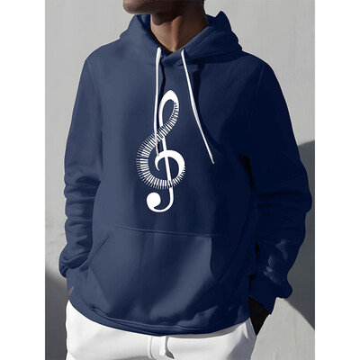 Mada Fortepijonas Muzika Pastaba Spausdinti gobtuvas Vyriškas Moteriškas Kasdienis gobtuvas Megztiniai su gobtuvu Harajuku Megztiniai Unisex Sportinis kostiumas Drabužiai