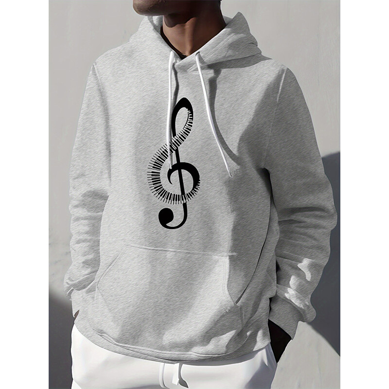 Mada Fortepijonas Muzika Pastaba Spausdinti gobtuvas Vyriškas Moteriškas Kasdienis gobtuvas Megztiniai su gobtuvu Harajuku Megztiniai Unisex Sportinis kostiumas Drabužiai