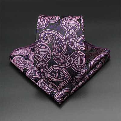 7 CM žakarda kaklasaite Paisley ziedu vīriešu kaklasaite Augstākās kvalitātes zila zaļa biznesa kaklasaites kabatas kvadrātveida komplekts, klasisks vīriešu dāvana