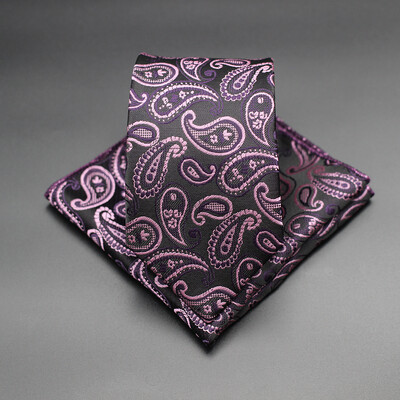 7 CM žakarda kaklasaite Paisley ziedu vīriešu kaklasaite Augstākās kvalitātes zila zaļa biznesa kaklasaites kabatas kvadrātveida komplekts, klasisks vīriešu dāvana