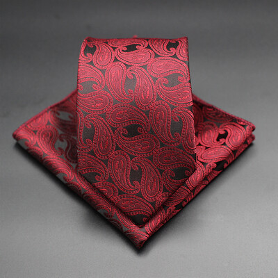 7 CM žakarda kaklasaite Paisley ziedu vīriešu kaklasaite Augstākās kvalitātes zila zaļa biznesa kaklasaites kabatas kvadrātveida komplekts, klasisks vīriešu dāvana