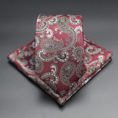 7 CM žakarda kaklasaite Paisley ziedu vīriešu kaklasaite Augstākās kvalitātes zila zaļa biznesa kaklasaites kabatas kvadrātveida komplekts, klasisks vīriešu dāvana