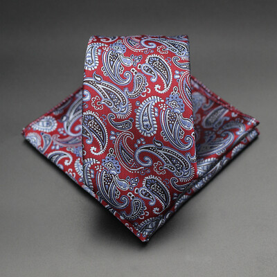 7 CM žakarda kaklasaite Paisley ziedu vīriešu kaklasaite Augstākās kvalitātes zila zaļa biznesa kaklasaites kabatas kvadrātveida komplekts, klasisks vīriešu dāvana