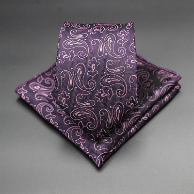 7 CM žakarda kaklasaite Paisley ziedu vīriešu kaklasaite Augstākās kvalitātes zila zaļa biznesa kaklasaites kabatas kvadrātveida komplekts, klasisks vīriešu dāvana