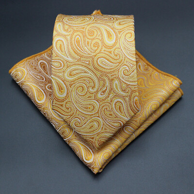 7 CM žakarda kaklasaite Paisley ziedu vīriešu kaklasaite Augstākās kvalitātes zila zaļa biznesa kaklasaites kabatas kvadrātveida komplekts, klasisks vīriešu dāvana