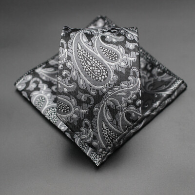 7 CM žakarda kaklasaite Paisley ziedu vīriešu kaklasaite Augstākās kvalitātes zila zaļa biznesa kaklasaites kabatas kvadrātveida komplekts, klasisks vīriešu dāvana