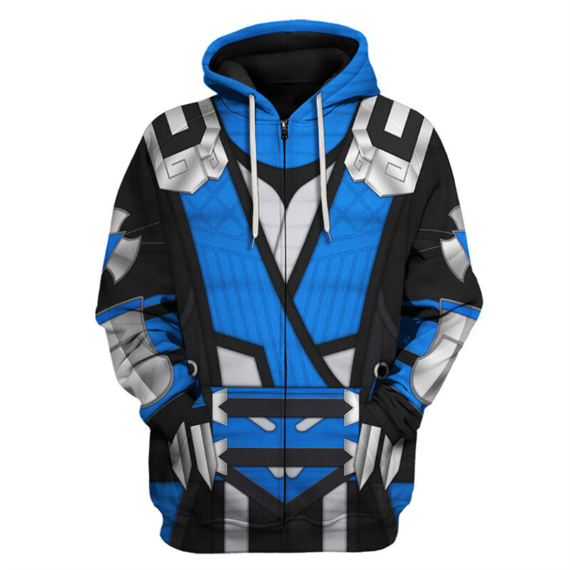 Hra MK Mortal Kombat Graphic Zip Mikina Pánske Oblečenie 3D Tlač Novinky Mikiny a svetre Harajuku y2k Mikiny s kapucňou