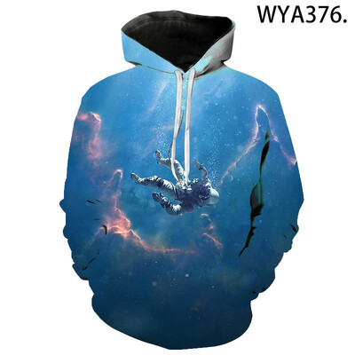 Άνοιξη και φθινόπωρο Νέα φούτερ Αστροναύτης Άνδρες Γυναίκες Παιδιά Φούτερ πουλόβερ με 3D εμπριμέ streetwear πουλόβερ Streetwear αγόρι κορίτσι παιδικά μπλουζάκια