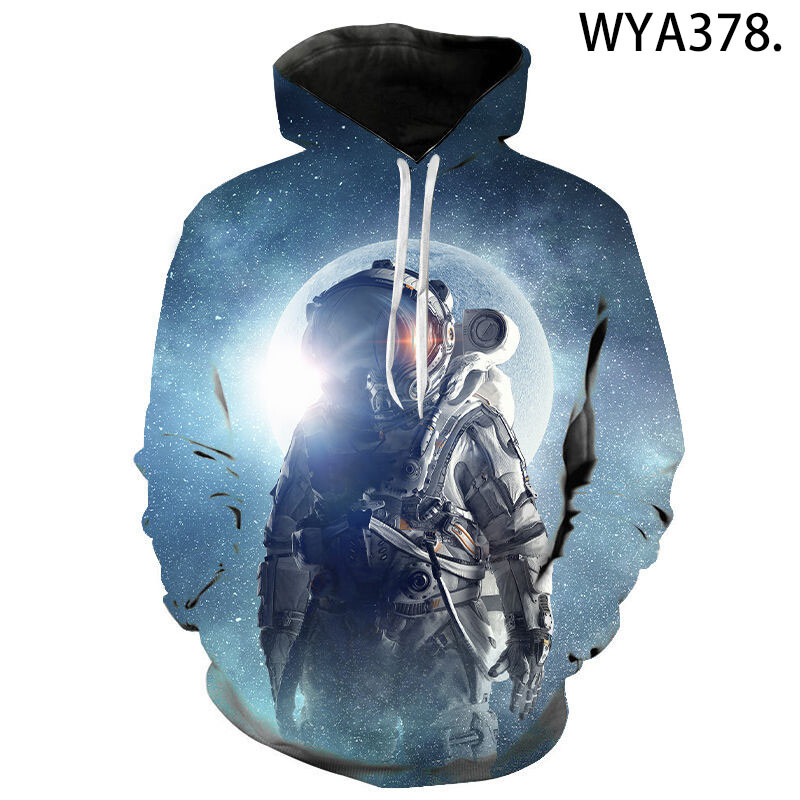 Άνοιξη και φθινόπωρο Νέα φούτερ Αστροναύτης Άνδρες Γυναίκες Παιδιά Φούτερ πουλόβερ με 3D εμπριμέ streetwear πουλόβερ Streetwear αγόρι κορίτσι παιδικά μπλουζάκια