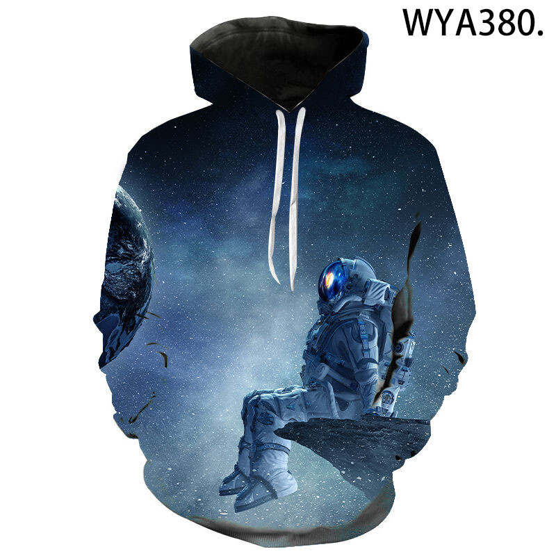 Άνοιξη και φθινόπωρο Νέα φούτερ Αστροναύτης Άνδρες Γυναίκες Παιδιά Φούτερ πουλόβερ με 3D εμπριμέ streetwear πουλόβερ Streetwear αγόρι κορίτσι παιδικά μπλουζάκια