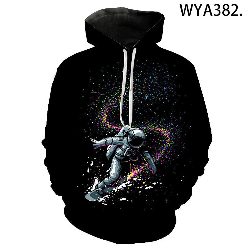 Άνοιξη και φθινόπωρο Νέα φούτερ Αστροναύτης Άνδρες Γυναίκες Παιδιά Φούτερ πουλόβερ με 3D εμπριμέ streetwear πουλόβερ Streetwear αγόρι κορίτσι παιδικά μπλουζάκια