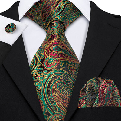 Fashion Cock Πράσινη Ανδρική Γραβάτα 100% Μεταξωτές Γραβάτες Barry.wang Σχεδιαστής Γραβάτα LS-5206 Δώρο Γάμος Επιχείρηση για άνδρες