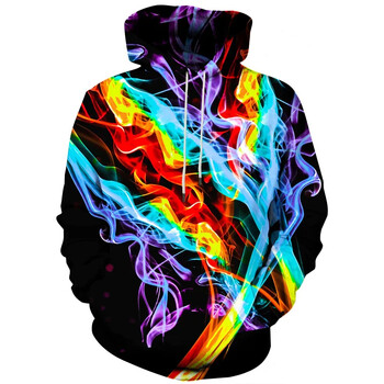 Abstract Smog Graphic Hoodie Men Clothing 3D Traffiti Neon Printed New in Hoodies Women Harajuku Fashion Y2k Pullover Sweatshirt