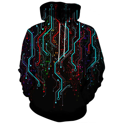 Abstract Smog Graphic Hoodie Ανδρικά ρούχα τρισδιάστατα Traffiti Neon τυπωμένα καινούργια σε γυναικεία φούτερ πουλόβερ Harajuku Fashion Y2k