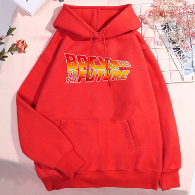 Tagasi tulevikku Filmi Logo Meeste Naiste Pusa Fliisist pulloverid Kapuuts Harajuku Lahtised kapuutsid Sügisfliisist paaririided