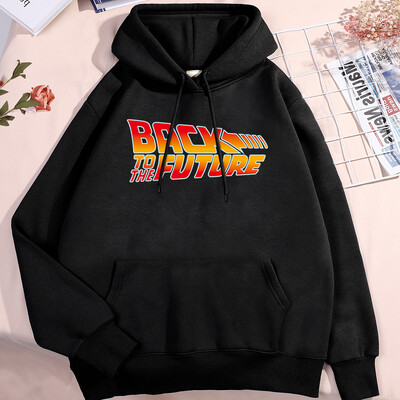 Tagasi tulevikku Filmi Logo Meeste Naiste Pusa Fliisist pulloverid Kapuuts Harajuku Lahtised kapuutsid Sügisfliisist paaririided