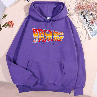 Tagasi tulevikku Filmi Logo Meeste Naiste Pusa Fliisist pulloverid Kapuuts Harajuku Lahtised kapuutsid Sügisfliisist paaririided