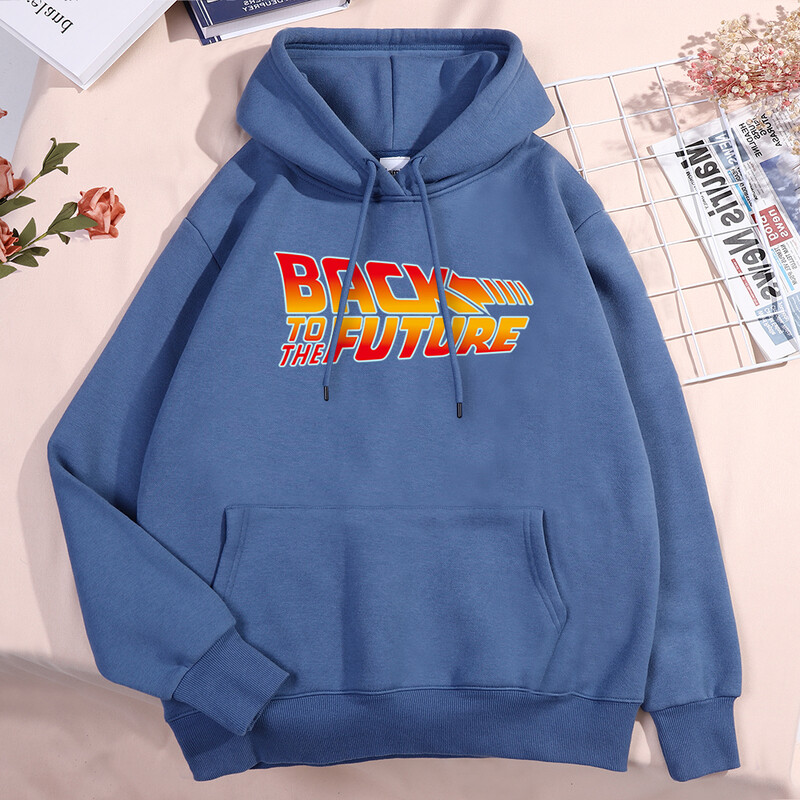 Tagasi tulevikku Filmi Logo Meeste Naiste Pusa Fliisist pulloverid Kapuuts Harajuku Lahtised kapuutsid Sügisfliisist paaririided