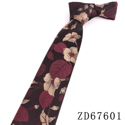 NOU 8 cm lățime cravată pentru bărbat cravată jacquard flori de lux cravată de afaceri costum cravată cravată roșu închis pentru petrecere de nuntă cadou bărbați