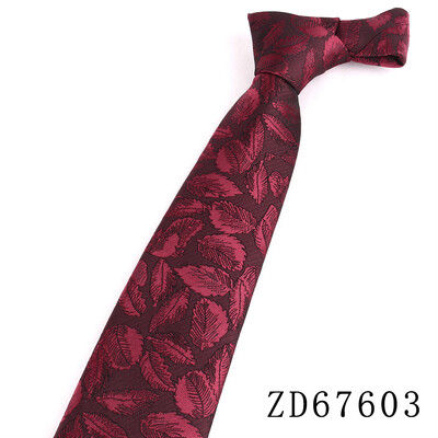 NOU 8 cm lățime cravată pentru bărbat cravată jacquard flori de lux cravată de afaceri costum cravată cravată roșu închis pentru petrecere de nuntă cadou bărbați