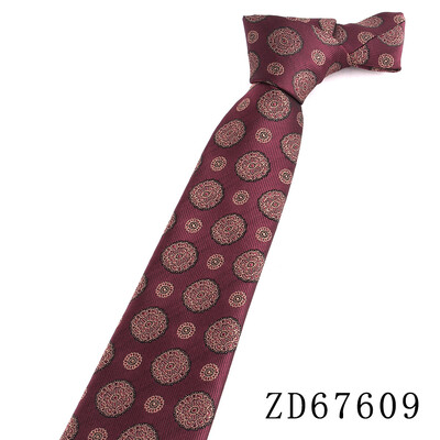 NOU 8 cm lățime cravată pentru bărbat cravată jacquard flori de lux cravată de afaceri costum cravată cravată roșu închis pentru petrecere de nuntă cadou bărbați