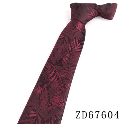 NOU 8 cm lățime cravată pentru bărbat cravată jacquard flori de lux cravată de afaceri costum cravată cravată roșu închis pentru petrecere de nuntă cadou bărbați