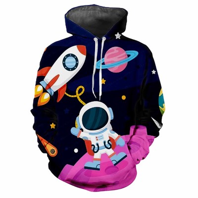 Space 3D Science Fiction Harajuku Printed Street Adventure Προσωποποιημένη Ανδρική Γυναικεία Απαλή Μόδα Street Hip Hop Hoodie
