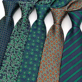 Luksuslik 8 cm meeste lips, roheline lilleliste triipudega täpiline lips mehele peigmehele žakaarkootud kaelalips äripulmapeoks