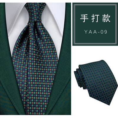 Luksuslik 8 cm meeste lips, roheline lilleliste triipudega täpiline lips mehele peigmehele žakaarkootud kaelalips äripulmapeoks