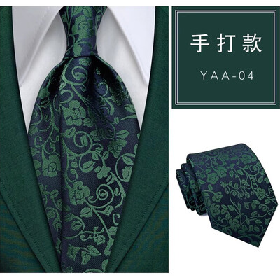 Luksuslik 8 cm meeste lips, roheline lilleliste triipudega täpiline lips mehele peigmehele žakaarkootud kaelalips äripulmapeoks